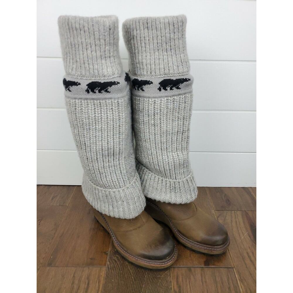SOREL Crazy‎ Cable Wedge Boot Knit Sweater Women's 6